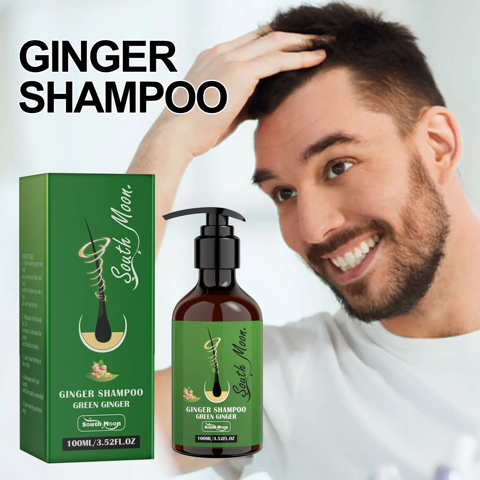 Hair Growth Shampoo Reduce Loss Water Based Moisture Keep Smoothing Improves Baldness Repairing Damaged Ginger Hair Care Shampoo