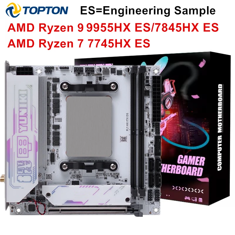 AMD Gaming NAS Motherboard Ryzen 9 9955HX ES 7845HX ES R7 7745HX ES 2*M.2 NVMe 4*SATA PCIe4.0X16 2.5G LAN WiFi6E ITX Mainboard
