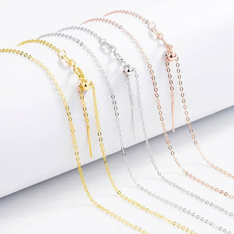 Trustdavis Real 925 Silver Box Cross Chain Fashion Universal Necklace for Women Daily DIY Pendant Necklace Fine Jewelry DC27