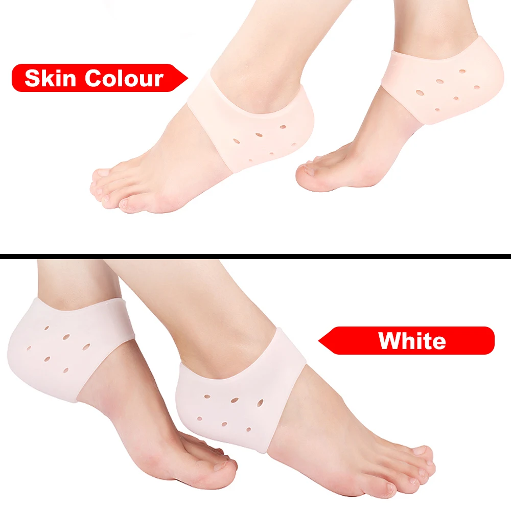 1Pair Silicone Heel Protector Protective Sleeve Heel Spur Pads For Relief Plantar Fasciitis Heel Pain Reduce Pressure On Heel