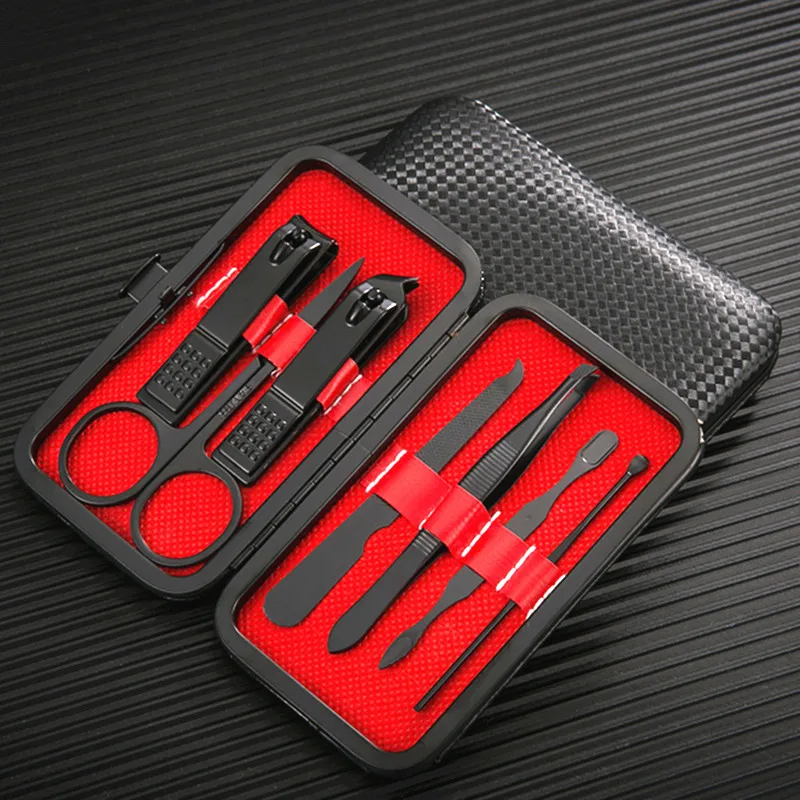 7/12/18/20/24PCS Set Professional Manicure Set Kits Stainless Steel Fingernail Toenail Clippers Set with Leather Portable Case