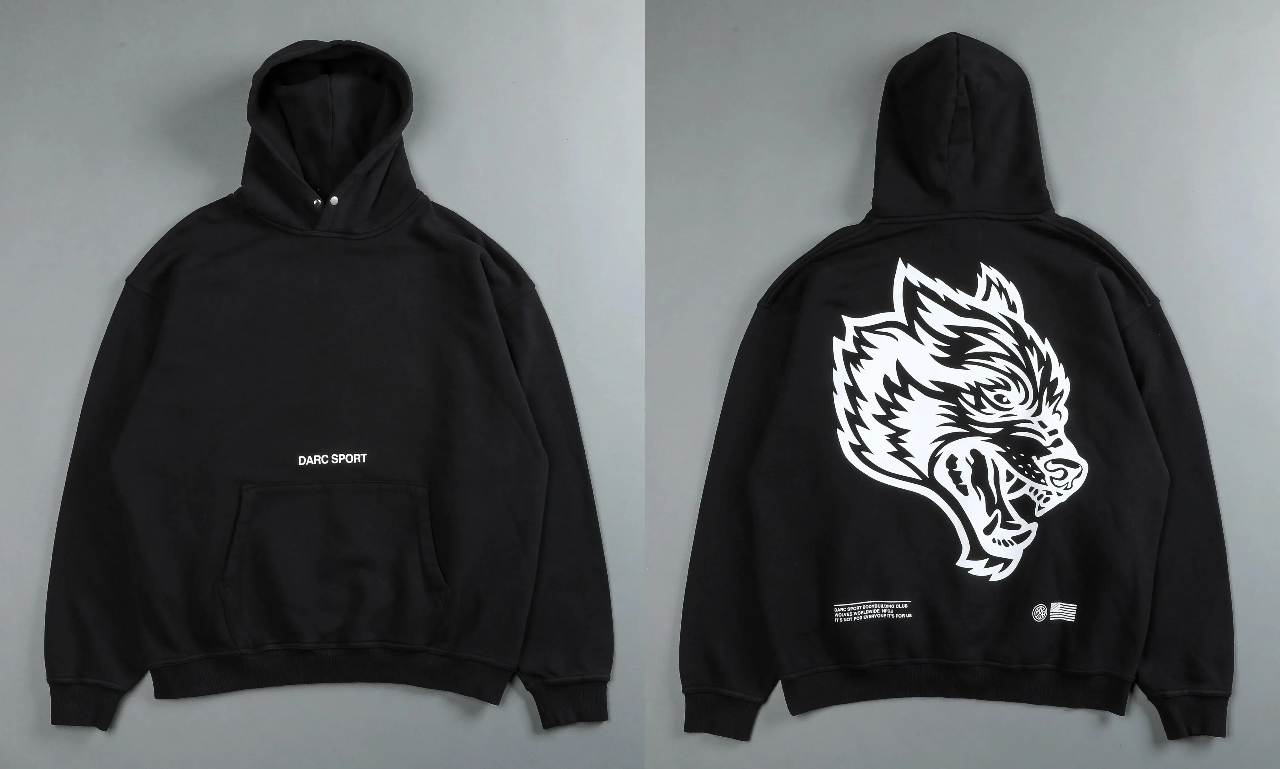 Darc Sport Wolves Hoodies Pullover Graphic Oversized Gym Workout Men Clothing Darcsport Designer New in Hoodies & Sweatshirts