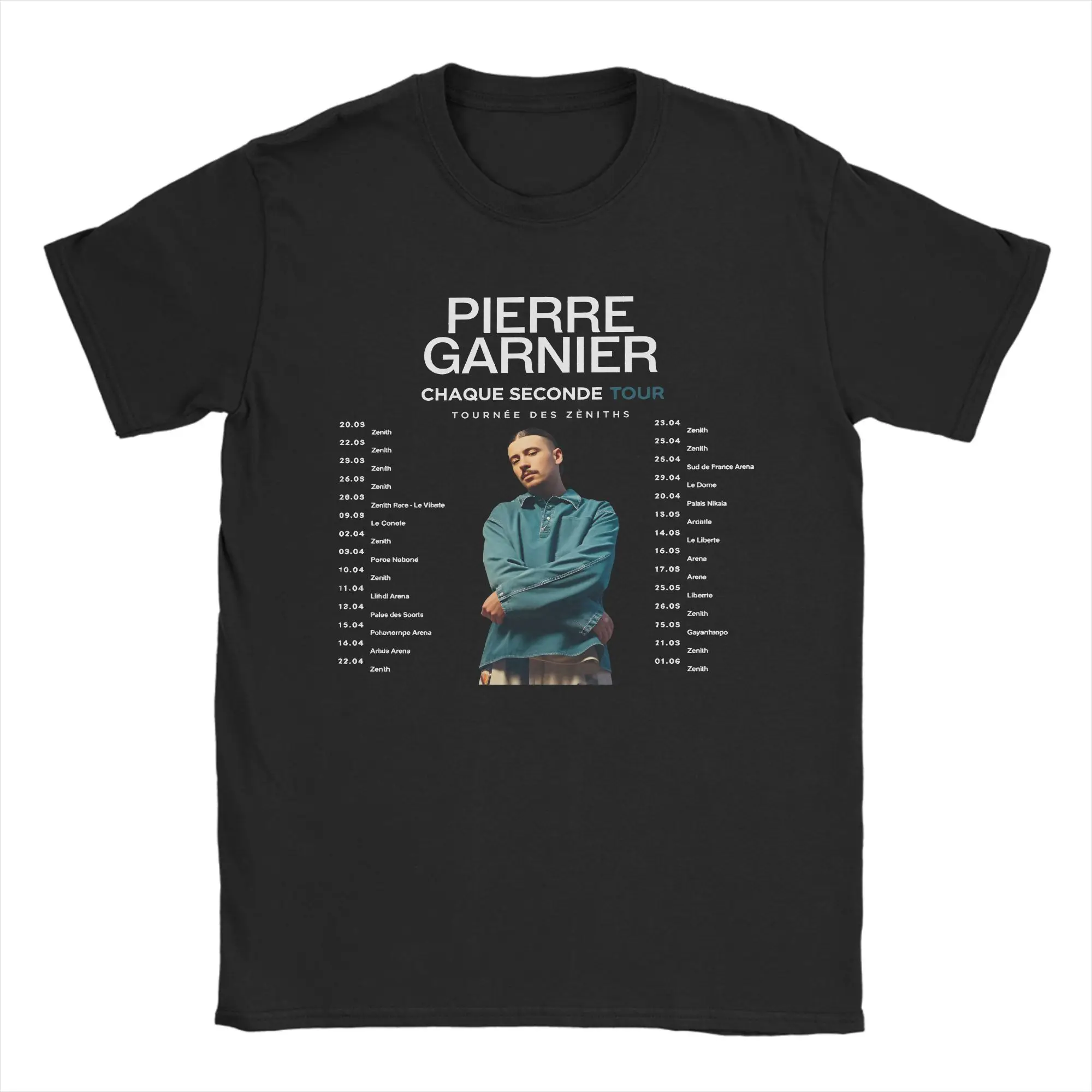 Camiseta Pierre Garnier Chaque Seconde Tour, camisetas de playa, camiseta de algodón con cuello redondo, ropa de talla grande, camiseta de manga corta, ropa de calle