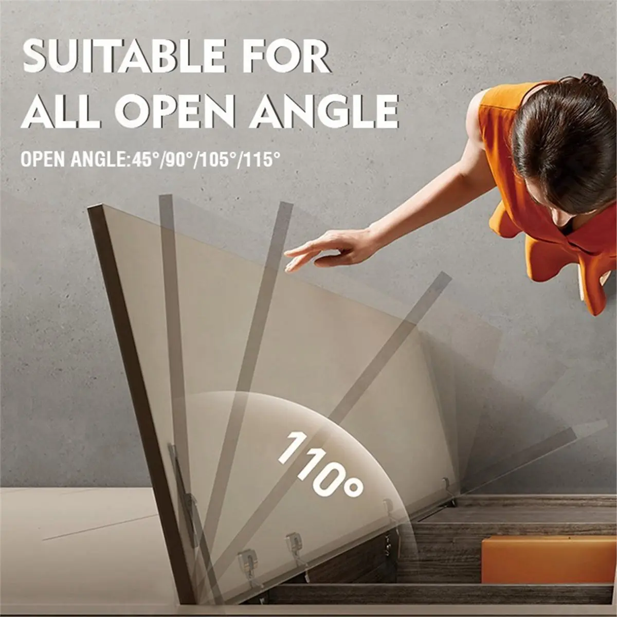 BHBL Push to Open Damper Buffers Soft Closing Cabinet Catches Automatic Door Closer Hidden Cabinet Handles for Wardrobes