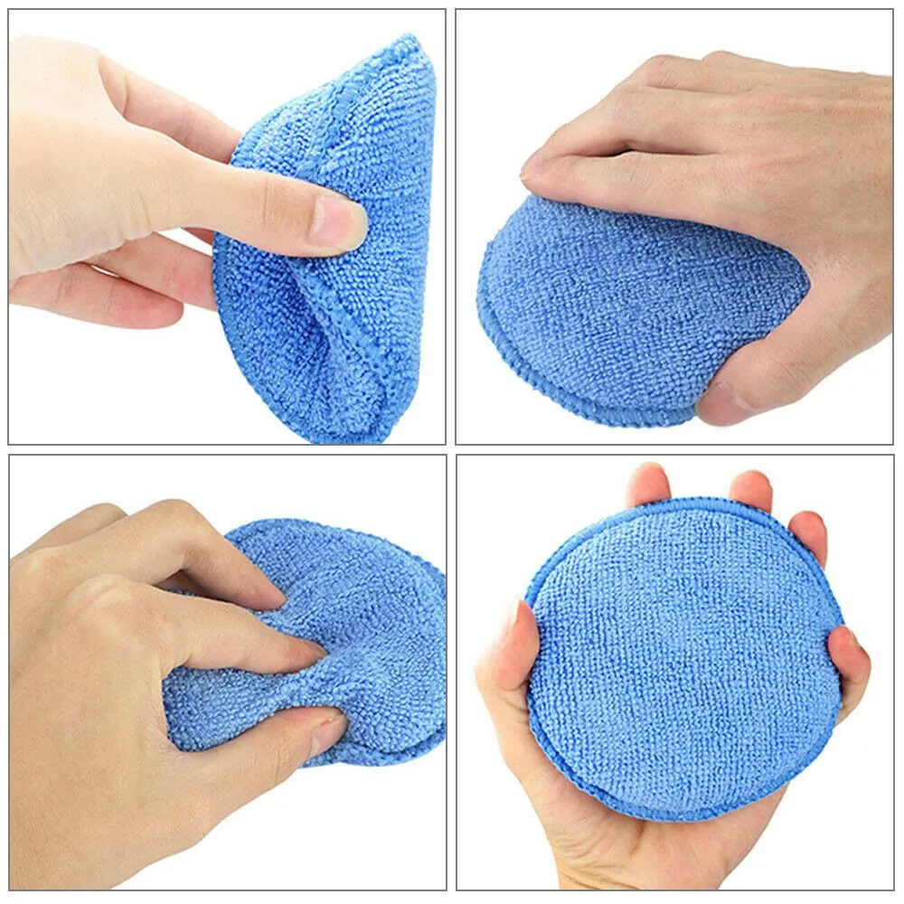 

3Pcs Microfibre Foam Car Waxing Polish Foam Sponge Detailing Applicator Pad Curing And Polishing Sponge Car Waxing Car Tools