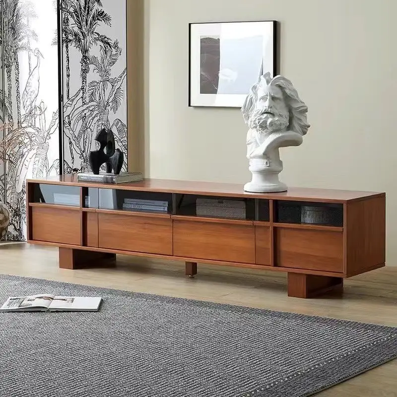 TV cabinet Nordic living room wall cabinet Small apartment coffee table French locker Household Internet celebrity cabinet