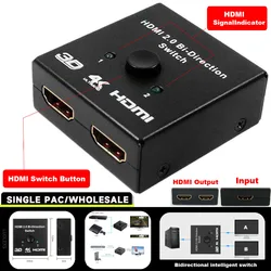 Bi Direction Switch 2.0 4K 60HZ Splitter 1x2 2x1 New Dual 2 Ports Adapter Converter Supports Ultra HD 4K