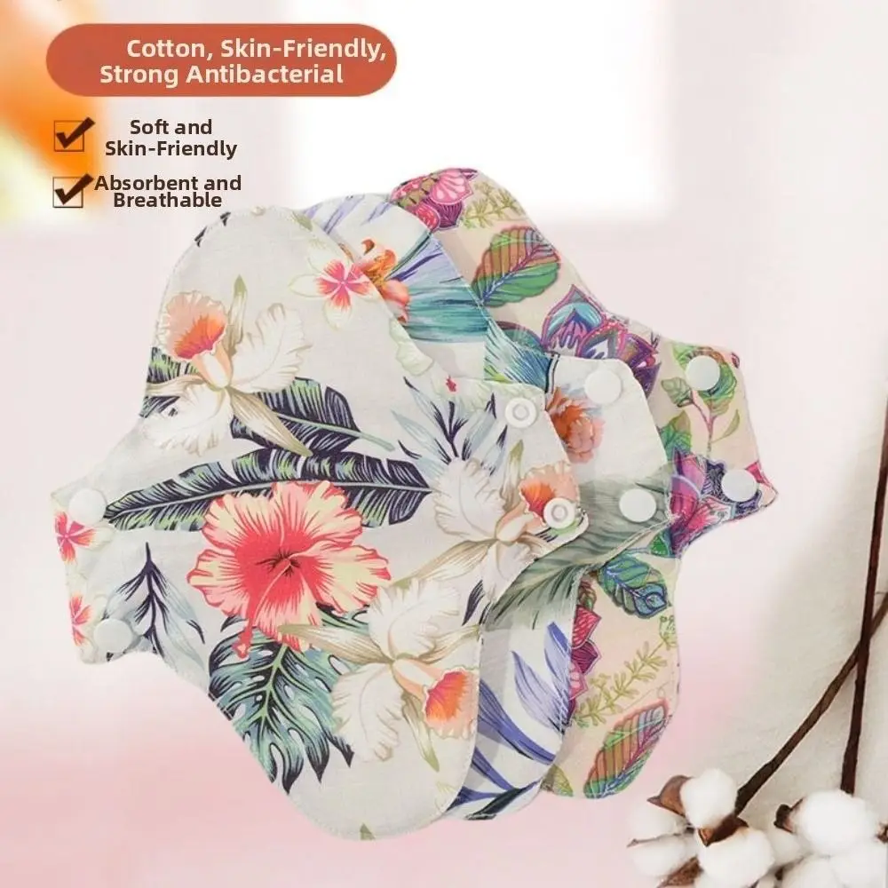 5 قطعة الفوط الصحية القابلة لإعادة الاستخدام الجرافين 23 سنتيمتر مانعة للتسرب قابل للغسل المناديل الصحية لينة مع طبقة مقاومة للماء وسادة التمريض للنساء