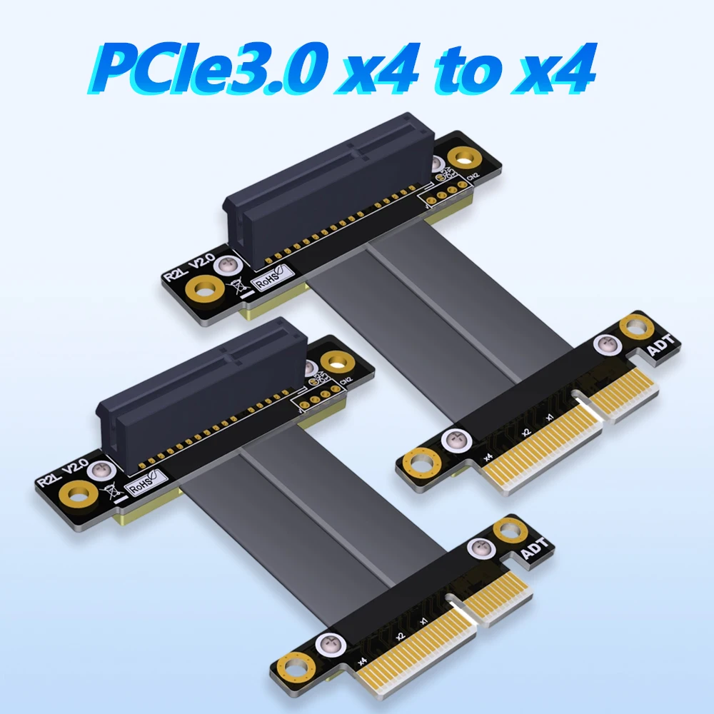 

R22 PCIe 3.0 X4 Male To Female Extension Cable Gen3 Motherboard Graphics SSD Extender Conversion Riser Card for NVMe USB Adapter