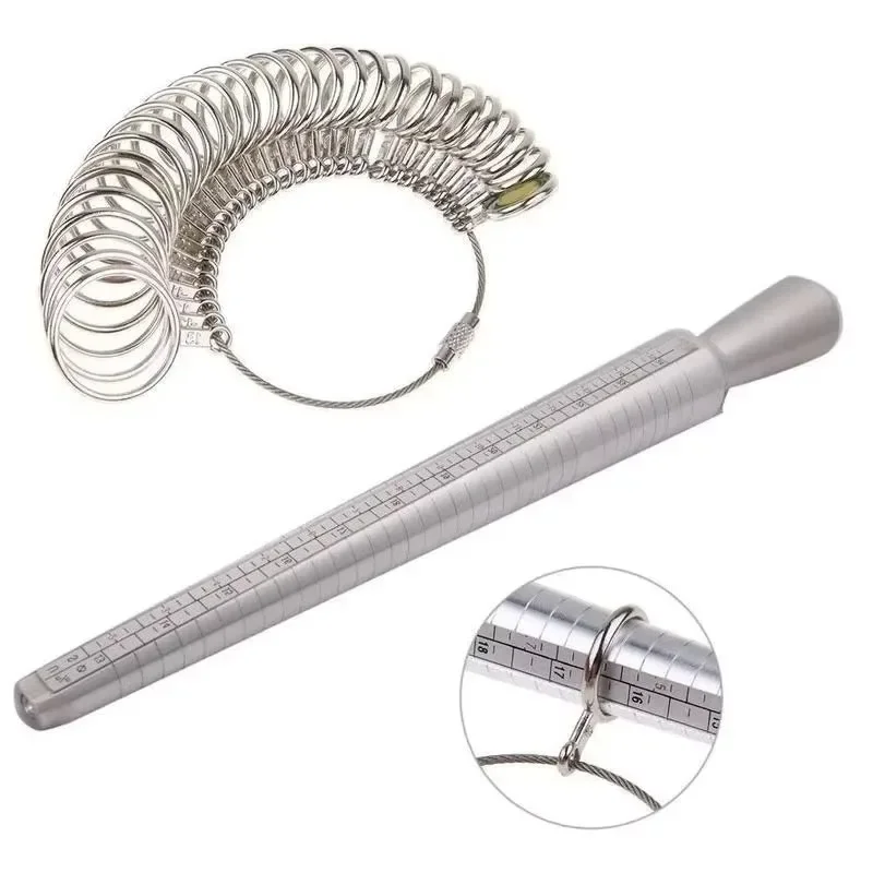 US Standard Ring Sizer Measuring Tool Multi-Function Finger Size Gauge Adjustment Correction Plastic Ring Sizing Kit