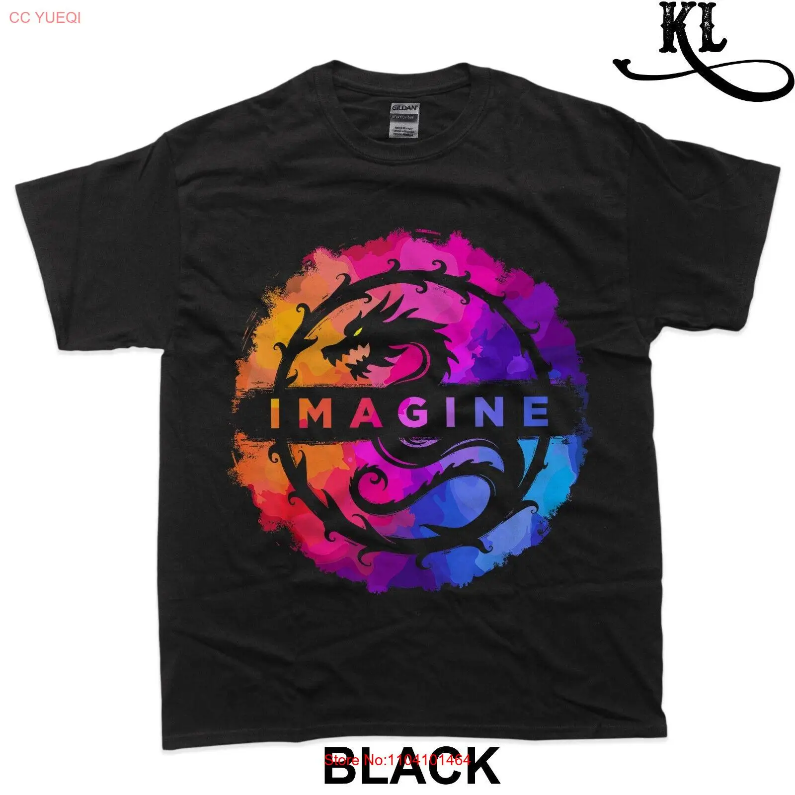 

Imagine Colorful Fantasy Retro Dragon T-Shirt