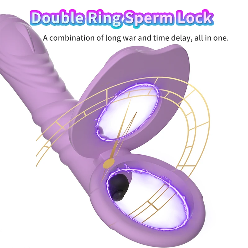 Double Penetration Penis Ring 10 Modes Vibrator Penis Enlargement Dildo Anal Sexy Toy for Men Women Stimulation of the Clitoris