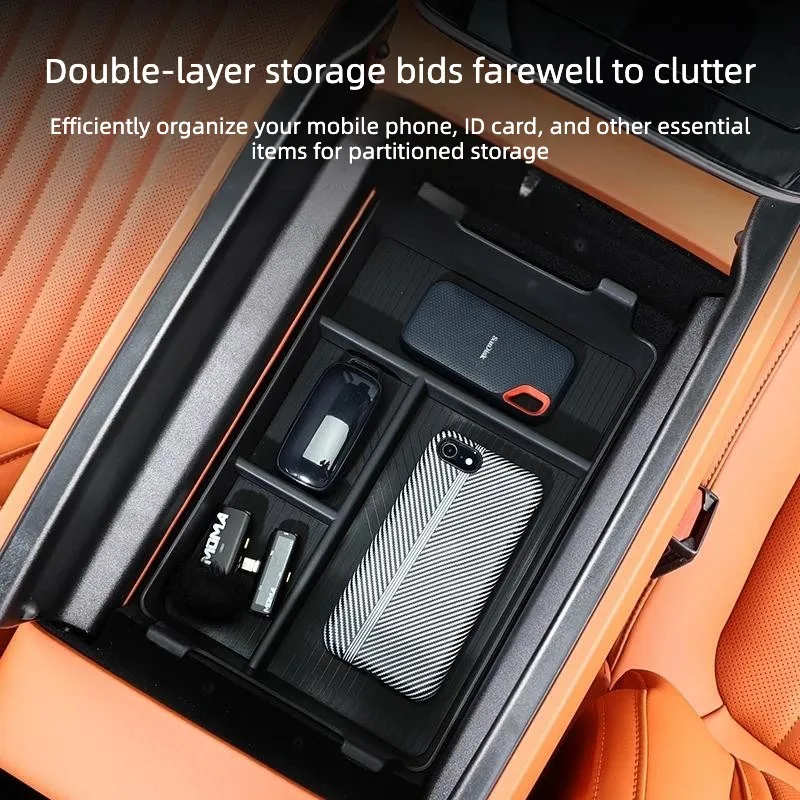 For Geely Galaxy M9 Central Control Armrest Box Storage Box Layered Storage Sundry Items Classification Car Interior Accessories