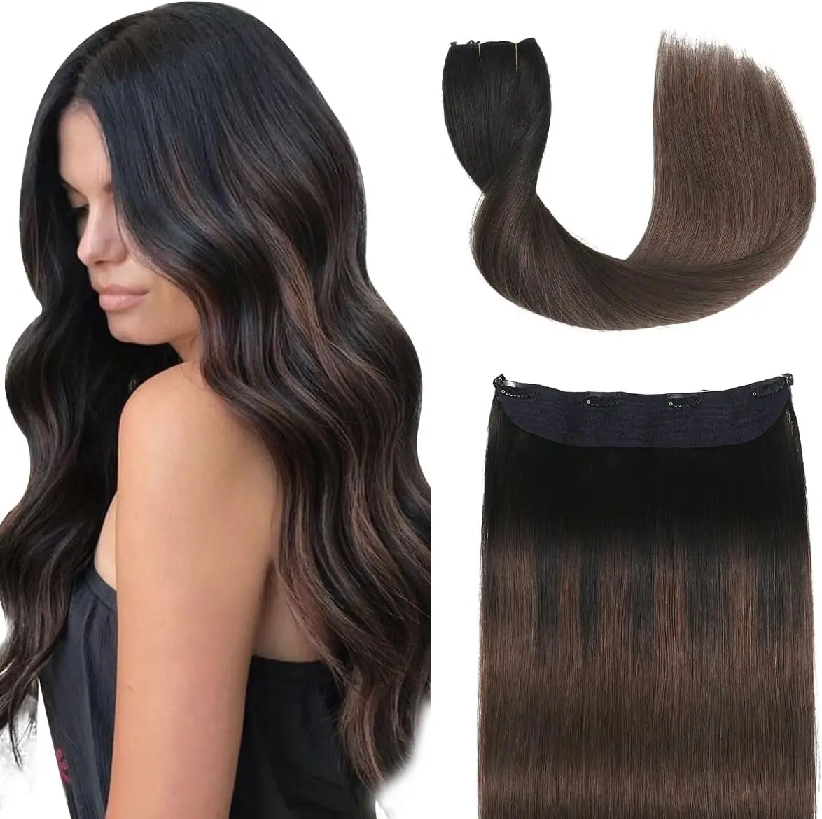 

Невидимые накладные пряди для волос на леске, натуральные человеческие волосы Реми, 14-22 дюйма, с 4 клипсами, 70-90 г