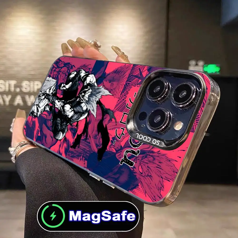 

Чехол для мобильного телефона Punch Man Garou для iPhone 16, 15, 14, 13, 12, 11 Pro Max Plus MagSafe, полупрозрачный цветной защитный роскошный красивый чехол