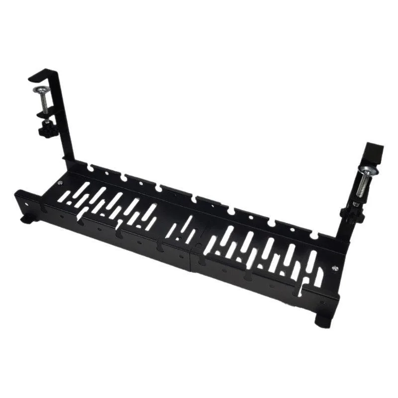 Non-punching retractable table cable management rack desk cable management slot power strip wire finishing storage rack