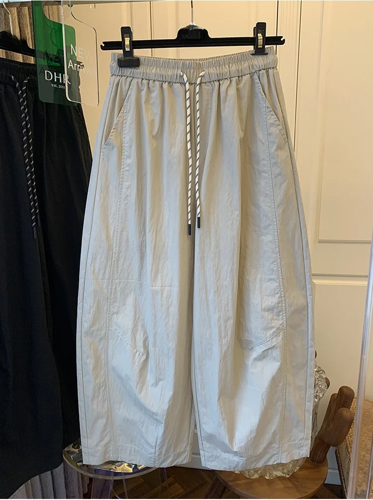 العصرية الصفصاف السراويل النسائية الربيع الصيف رقيقة مرونة الخصر الكورية Sle تسع نقاط السراويل عالية الخصر مستقيم الساق السراويل #5