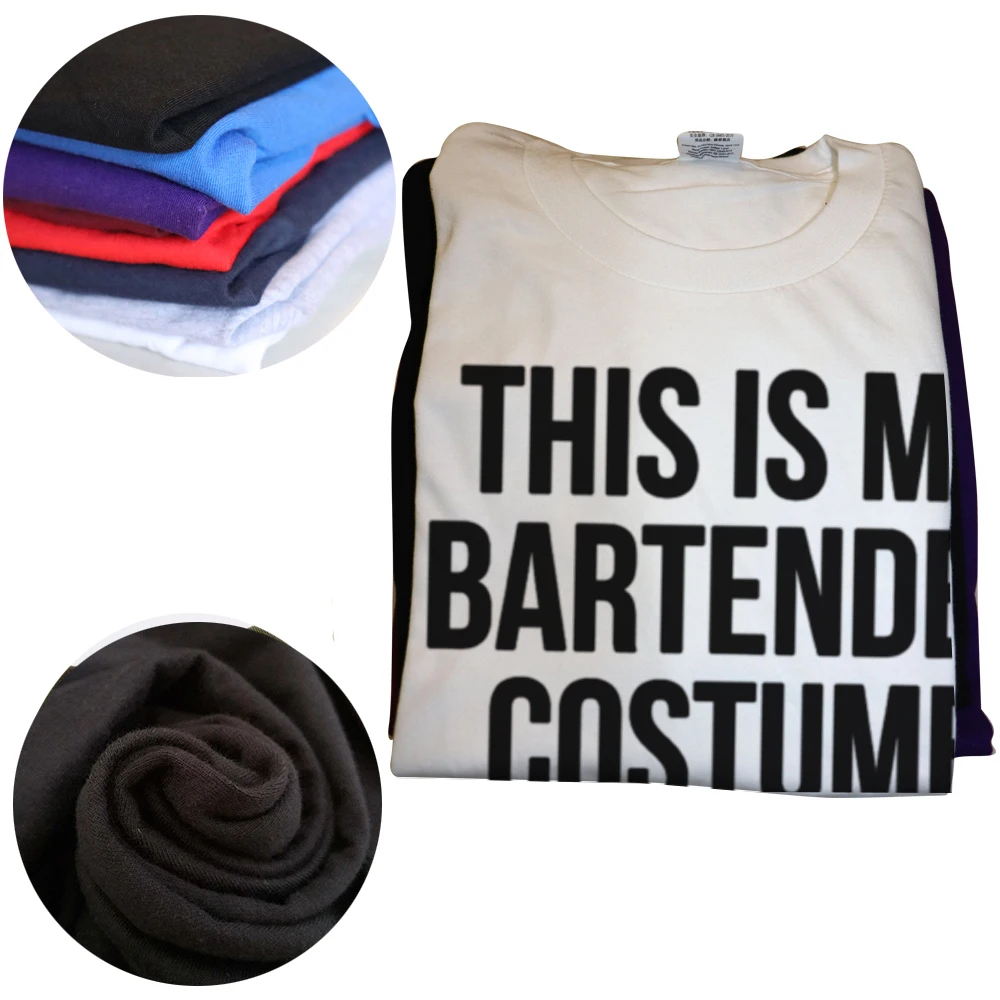 �This Is My Bartender Costume“ Lustiges Halloween-T-Shirt für Herren und Damen, modisches, lässiges T-Shirt aus 100 % Baumwolle, lockeres, übergroßes T-Shirt – Detail 4