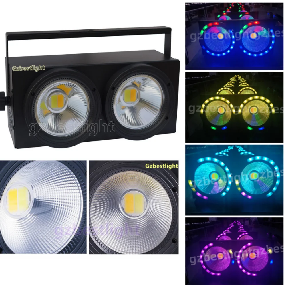 

Professional Blinder Wash 200W Rgbw 4in1 Audience Light Aluminum Truss Clamp LED COB 2 Eyes Heads DMX Stage Pixel Effect for DJ