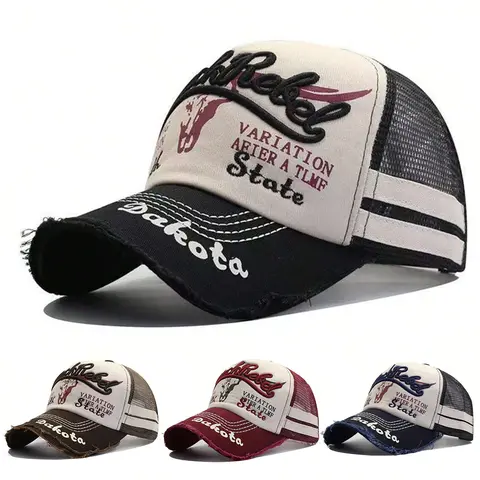 Unisex BLACK REBEL Embroidery Washing Baseball Net Caps Spring Summer Outdoor Adjustable Casual Hats Sunscreen Hat Sports Cap