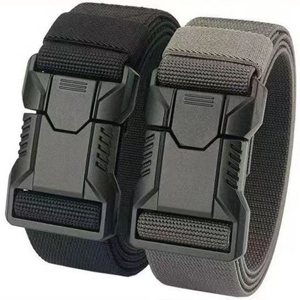 Nylon Tactical Belt Men Automatic Buckle Quick Release Military Belt Outdoor Casual Workwear Training Pants Heavy Duty Web Belt