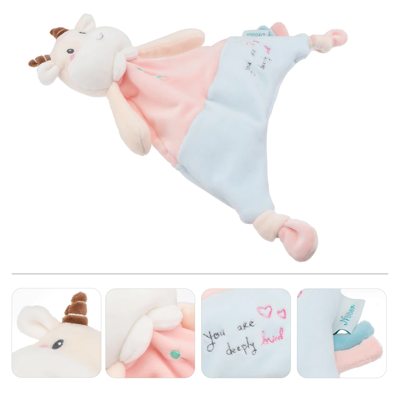 

Towel Baby Towels Calf Comforter Cattle Toy Shaped Appeasing Lovely Sleeping Soothing Cartoon Chewing Burp Cloth Newborn