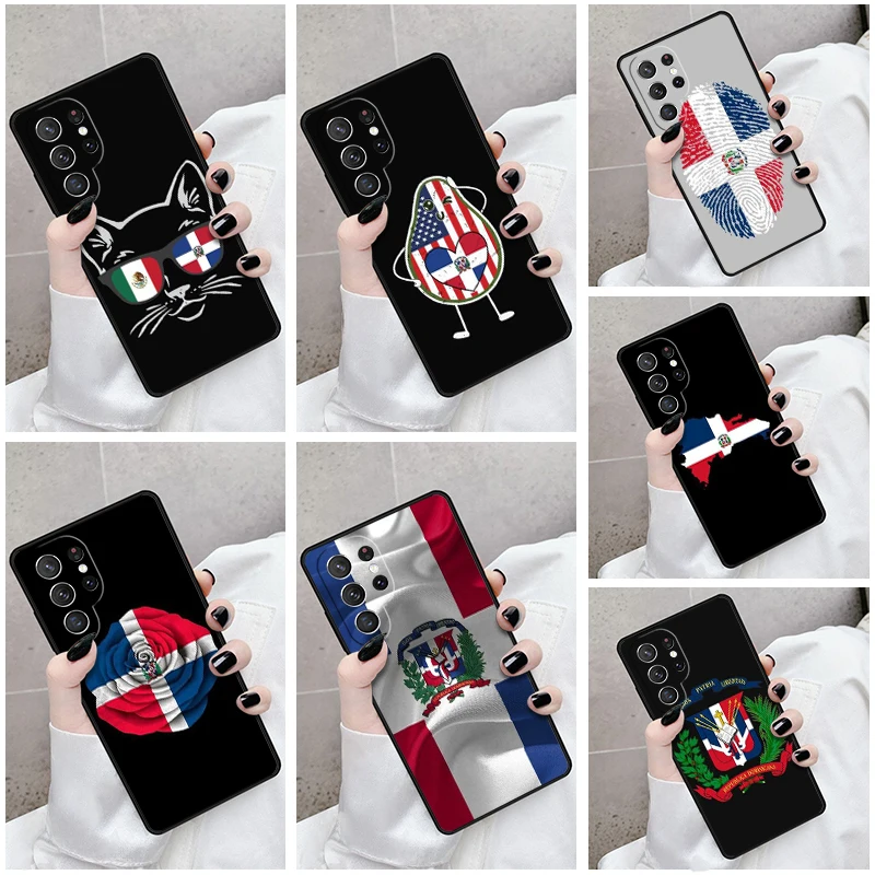 Phone Case For Samsung Galaxy S24 S23 S21fe S22 Ultra Plus Note 10 20 S8 S9 S10 Cover Dominican Republic flag National Emblem