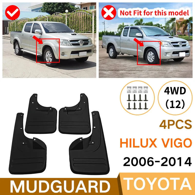 

For 2005-2014 Toyota Hilux Vigo Mud Flaps Splash Guards Car Body Kit Accessories