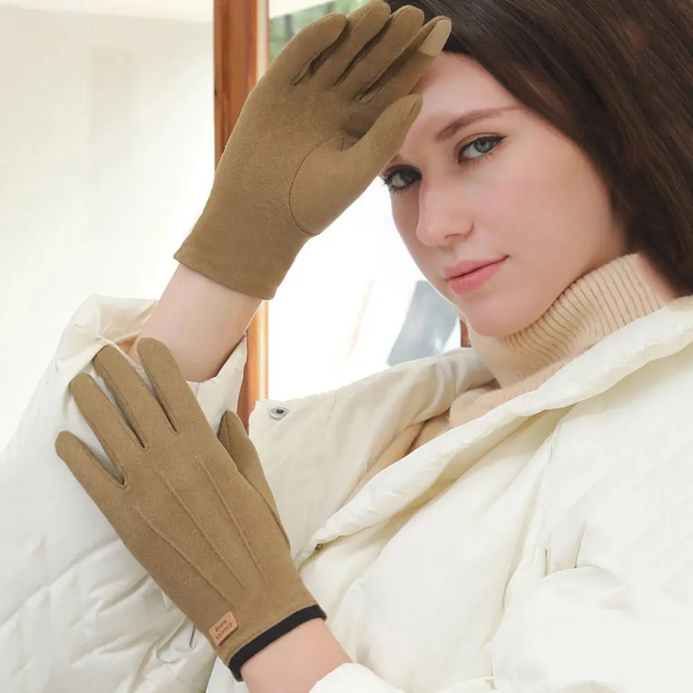 

Autumn Soft Windproof Driving Cold Protection Outdoors Warmer Mittens Cycling Gloves Touch Screen Gloves Women Gloves