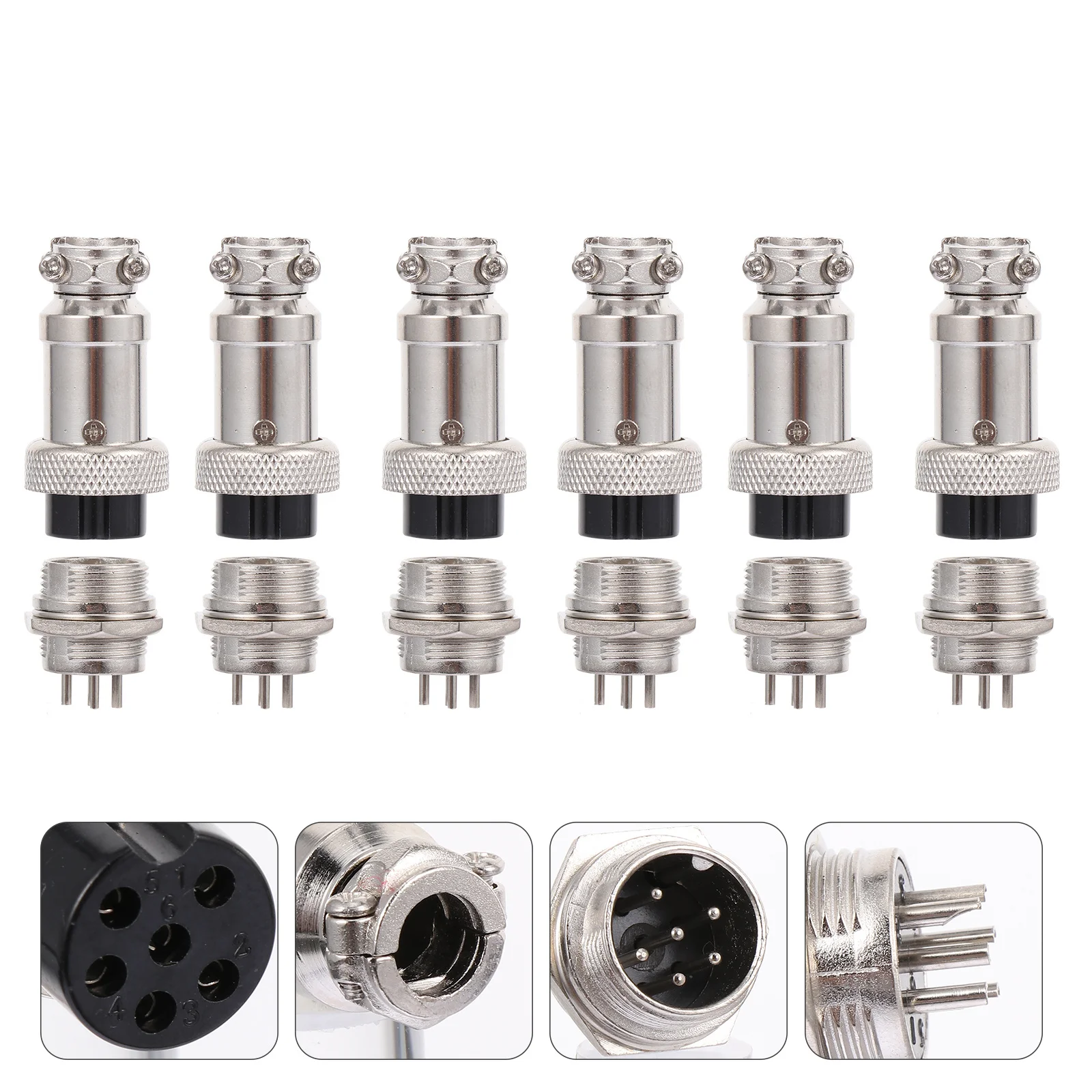 

12Pcs Aviation Connector Cable Plug 6 Pin Circular Aviation Socket Electrical Wire Joint Suitable for Navigation Measurement