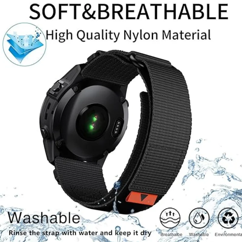 22mm 26mm The Nylon Strap Is Compatible with Garmin Fenix 8/7XPro and General 22/26mm Watch Band Series