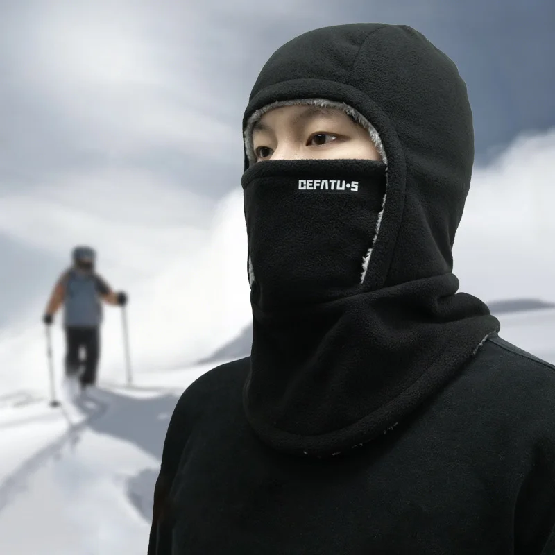 Winter Winddichte Sturmhaube Hut Männer Halswärmer Gehörschutz Verdickte Polyesterfaser Outdoor Kopfbedeckung Radfahren Gesichtsmaske