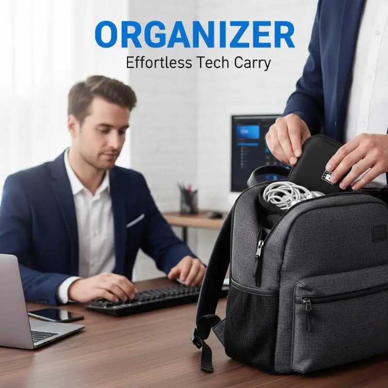 Digital Accessories Organizer Travel Storage Bag For Mobile Phones Power Bank Charging Cables Earphones For Business Trip