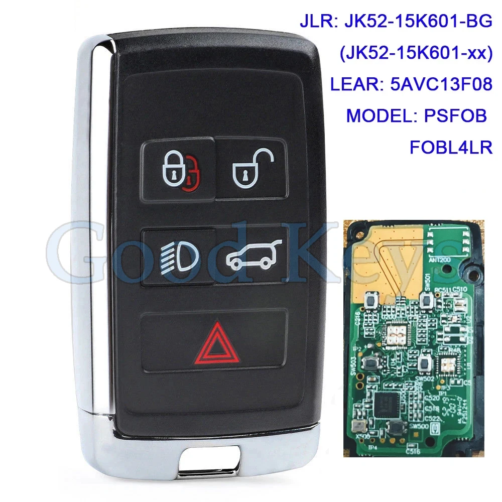 

KEYECU JK52-15K601-BG 5AVC13F08 PSFOB FOBL4LR Smart Remote Key Fob for Land Rover Velar Range Discovery 2017 18 2019 2020 434MHz