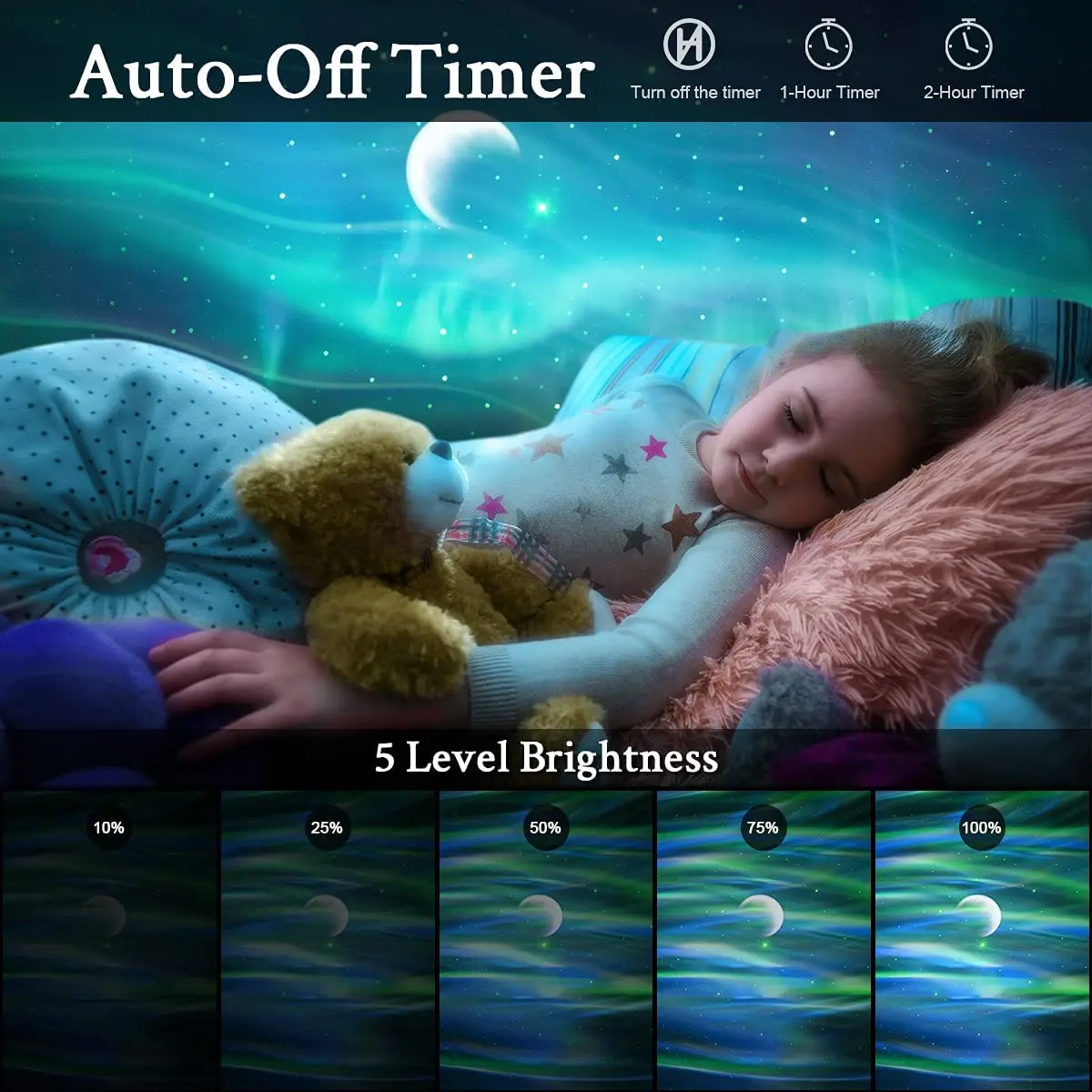 LED Galaxy Projector Star Night Light with Bluetooth Speaker Aurora Projector Lamp for Kids Bedroom Home Decor Gift Nightlights