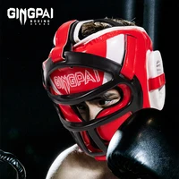Protección de cabeza cerrada, puente nasal, casco de lucha de boxeo, Protector de entrenamiento envolvente completo, máscara de combate gratis, equipo para la cabeza