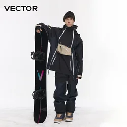 VECTOR 3L Doppelreißverschluss Skianzug Set Damen Herren Winter Damen Jacken und Hosen Warm Wasserdicht Damen Outdoor Ski Fahrrad Camping