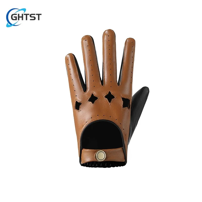 Men\'s leather Gloves Thin Touch Screen Driving Retro Bike Breathable Stick Hand repair hand handsome Glove