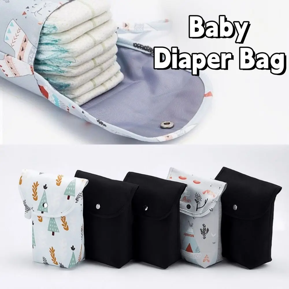 Simple Cartoon Baby Diaper Bag Large Capacity Oxford Cloth Mommy Handbag Waterproof Handheld Diaper Storage Bag Baby
