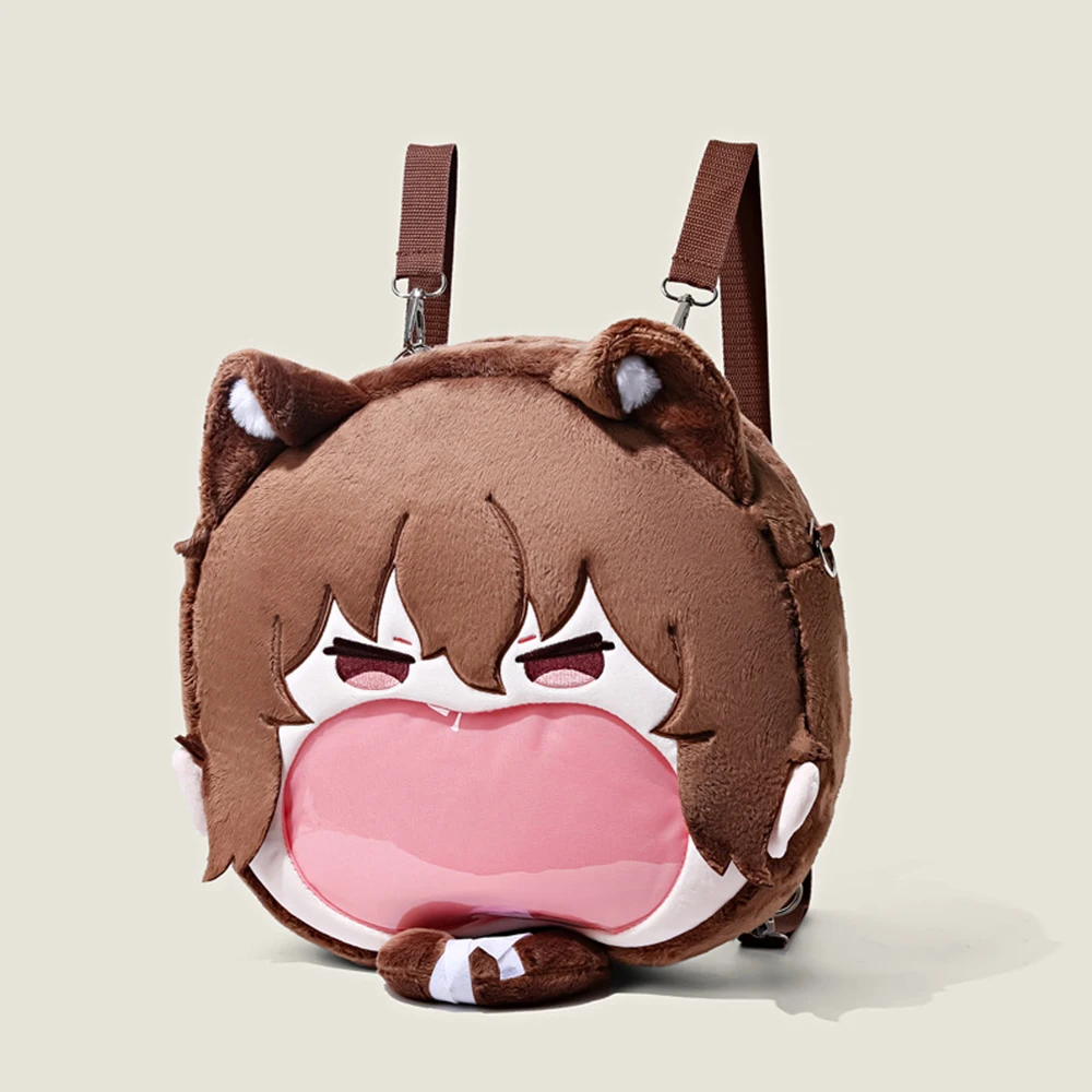 Anime Bungo Stray Dogs Dazai Osamu Cospaly Backpack Student School Bag Cute Plush Shoulder Bag Brown Handbags Props