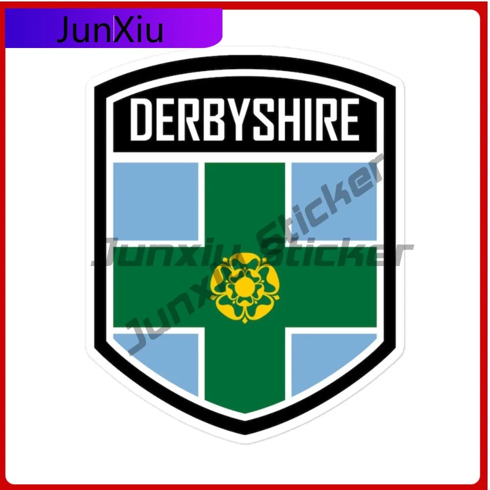 

Derbyshire County England Creative Modern Easy Apply Flag Emblem Stickers Waterproof Vinyl Decal UV Resistant and All
