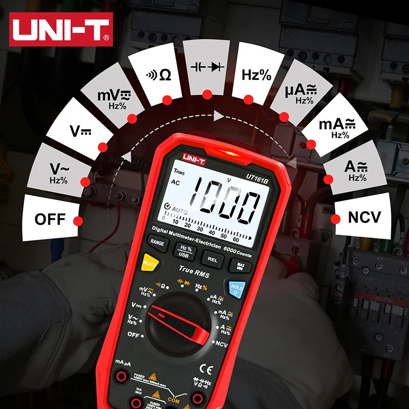 UNI-T Smart Professional Digital Multimeter True RMS Auto Range 1000V DC AC Voltmeter Capacitance Tester
