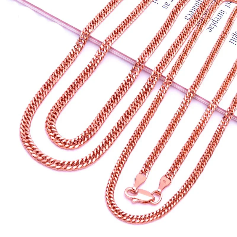Classic Copper plated rose gold Long Chunky Necklace New Fashion Chains Hip Hop Style Stacked Party fashion Jewelry