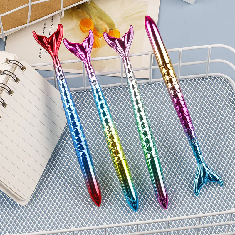 Creative cute fishtail gel pen imitation fishtail learning stationery needle tube water-based pen signature pen office stationer