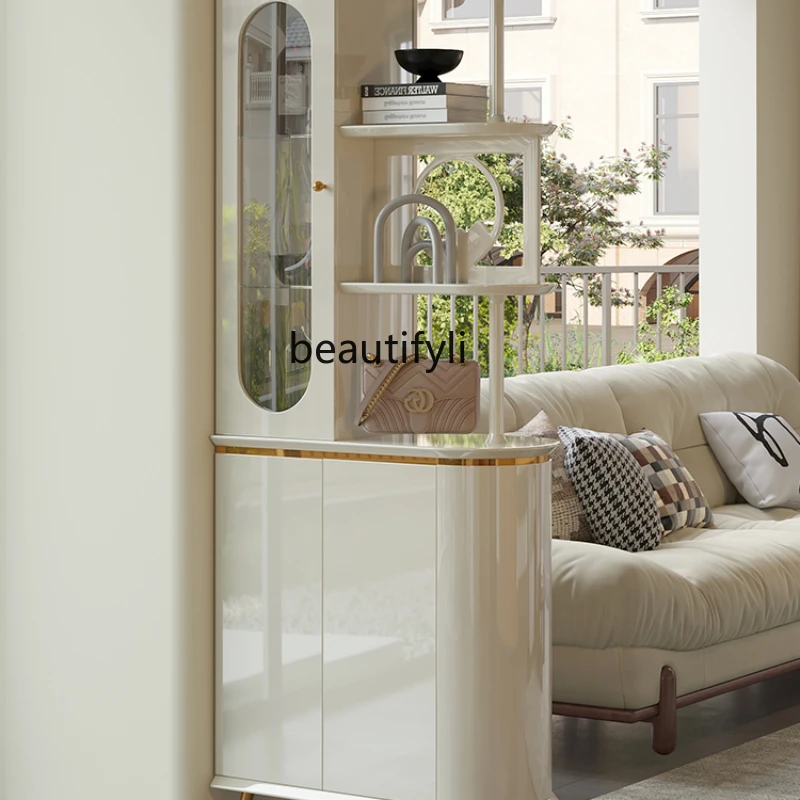 

Entrance Living Room Small Apartment Entrance Cabinet Cream Style Hallway Modern Minimalist Wine Cabinet