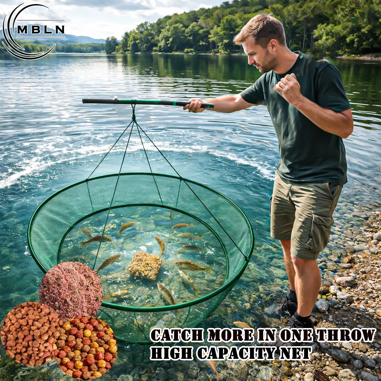 Red plegable para camarones y cangrejos – Nasa de cuatro patas