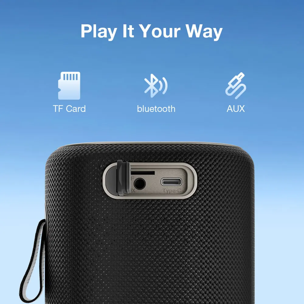 BlitzWolf BW-WA8 Portable bluetooth Speaker Wireless Speaker 57mm Large Driver Support TWS Stereo Pairing RGB Light TF Card AUX