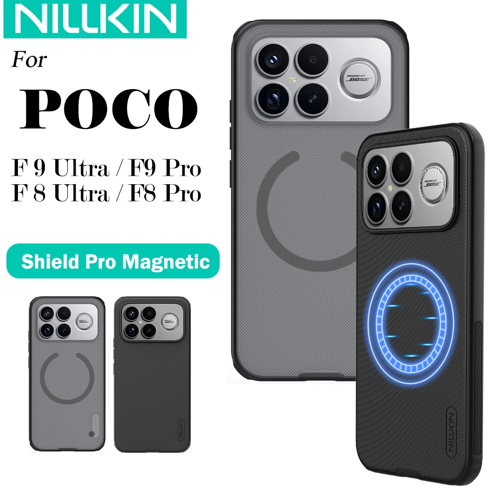 Nillkin Magnetische Hülle Frosted Shield Pro PC+TPU Schutzhülle für Poco F9 Ultra F8 Ultra F9 Pro F8 Pro F7 5G