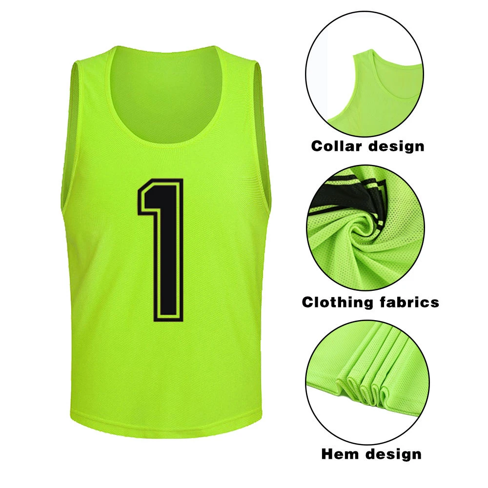 6Pcs Quick Drying Soccer Training Vests Team Scrimmage Sports Bibs Breathable Large Mesh Football Pinnies for Practice Jerseys
