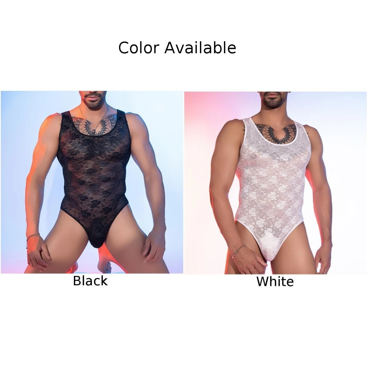 Sexy Mens See Through Lace Underwear Leotard High Elastic Bodysuit Breathable Lingerie Tights Pajamas Bodycon Stretch Jumpsuit